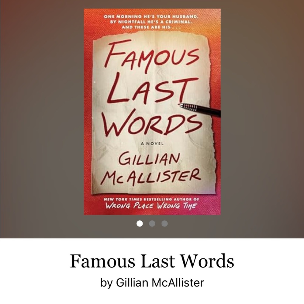 Famous Last Words by Gillian McAllister